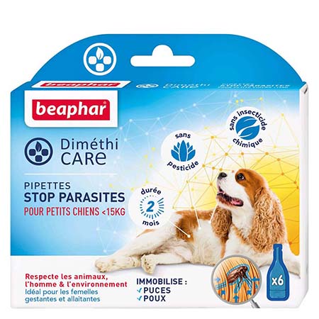DIMETHICARE, pipettes stop parasites pour petits chiens